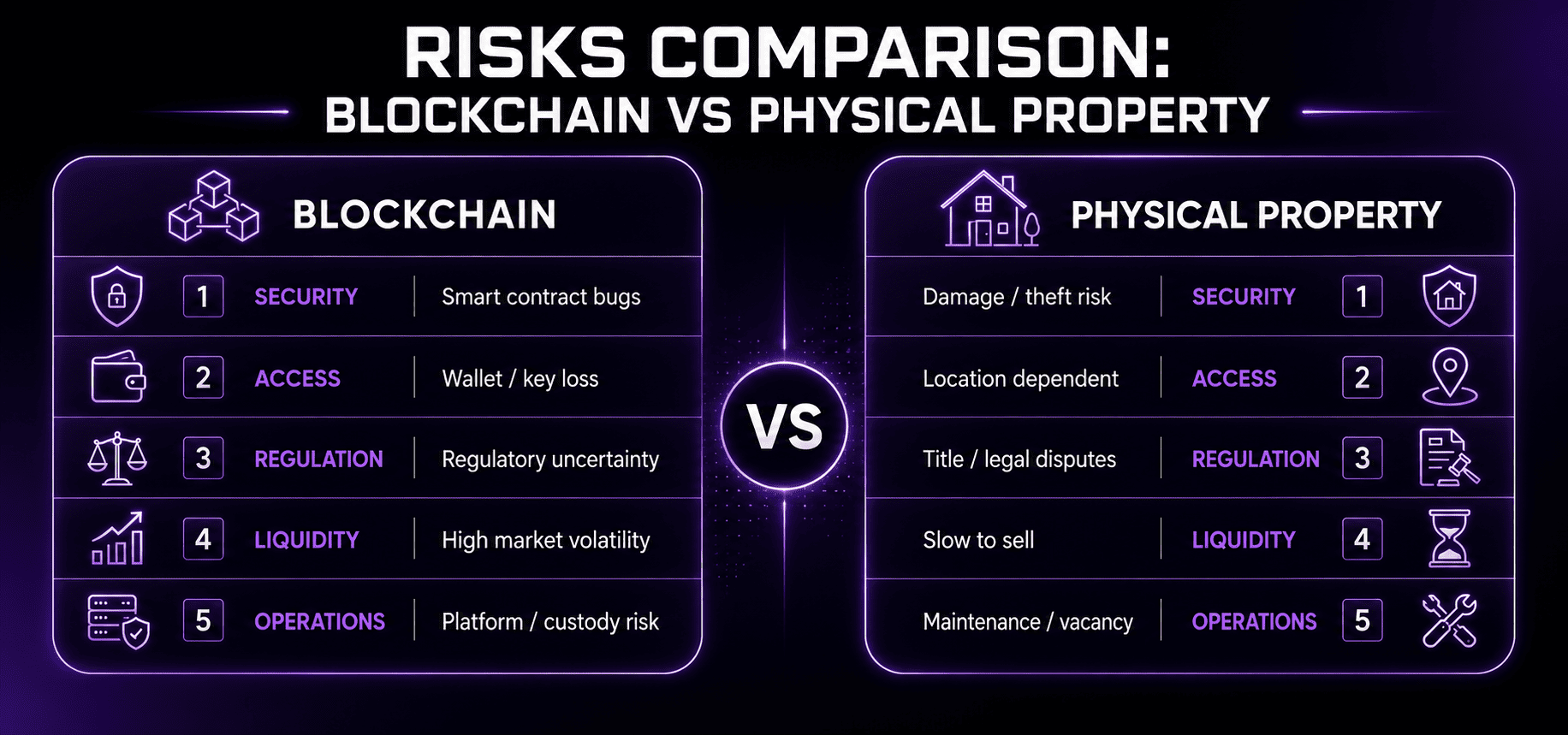 Risks Comparison: Blockchain vs Physical Property